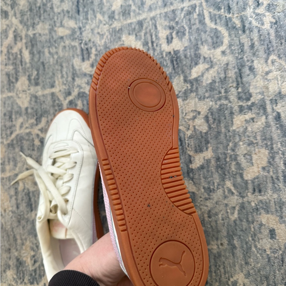 Puma Women's Cream and Pink Sneakers - Picture 3 of 5
